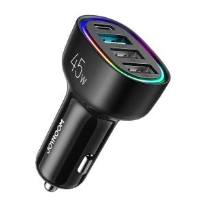 Chargeur de voiture Joyroom JR-CL09, 4 ports, USB-C PD, QC3.0 USB, 2 USB - Noir
