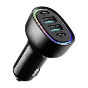 Chargeur de voiture Joyroom JR-CL29, 2x USB-C PD, 2x USB 70W - Noir
