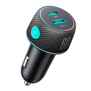 Chargeur de voiture Joyroom CCN01 - 1x USB QC3.0, 1x USB-C PD 60W - Noir