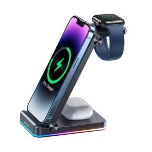 Station de charge sans fil 3-en-1 Joyroom JR-WQN01 - Noir