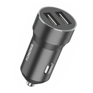 Chargeur de voiture en métal double USB Foneng C08 2.4A - Noir