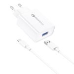Chargeur mural Foneng EU13 avec câble USB vers Micro USB, 3A - Blanc