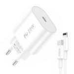 Chargeur rapide Foneng 1x USB PD 3.0 EU39 + Câble USB C vers Lightning