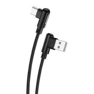 Câble USB vers USB-C coudé Foneng X70, 3A, 1m - Noir