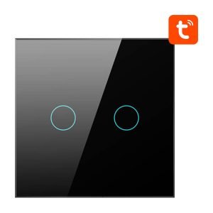Interrupteur intelligent ZigBee Avatto ZTS02-EU-B2 - 2 voies TUYA - Noir