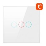 Interrupteur intelligent ZigBee Avatto LZTS02-EU-W3 3 voies sans neutre TUYA - Blanc