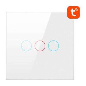 Interrupteur intelligent ZigBee Avatto LZTS02-EU-W3 3 voies sans neutre TUYA - Blanc