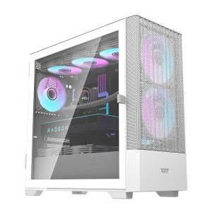 Boîtier PC Darkflash DK415 avec 2 ventilateurs - Blanc