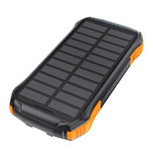 Batterie solaire Choetech B658 10000mAh avec 2 ports USB et charge Qi 5W - Noir et Orange