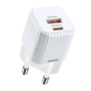 Chargeur mural Remax RP-U2, USB/USB-C, 20W - Blanc