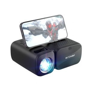 Mini projecteur LED BlitzWolf BW-V3, Wi-Fi + Bluetooth - Noir