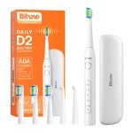 Brosse à dents sonique avec embouts et étui de voyage D2 - Blanc