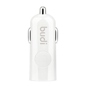 Chargeur de voiture LED Budi 1xUSB-A, 2.4A - Blanc
