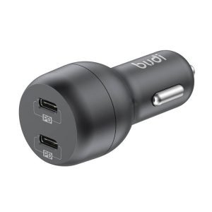 Chargeur de voiture Budi 40W 2x USB-C PD - Noir