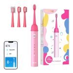 Brosse à dents sonique avec application pour enfants et set de brossettes Bitvae K7S - Rose