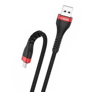 Câble USB vers Micro USB Foneng x82 Armoured 3A - 1m - Noir