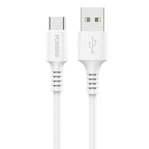 Câble USB vers USB-C Foneng x85 - Charge rapide 3A - 1m - Blanc
