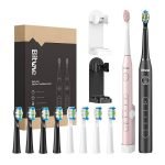 Brosses à dents soniques avec embouts et supports - Bitvae D2+D2 - Rose et Noir