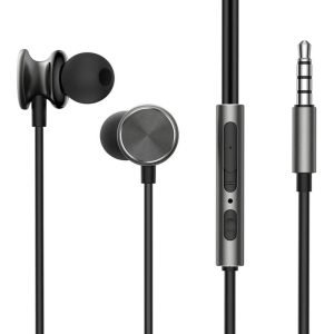 Écouteurs filaires JR-EW03, demi-intra-auriculaires - Gris Foncé