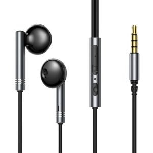 Écouteurs filaires Joyroom JR-EW06, demi-intra-auriculaires (Gris Foncé)