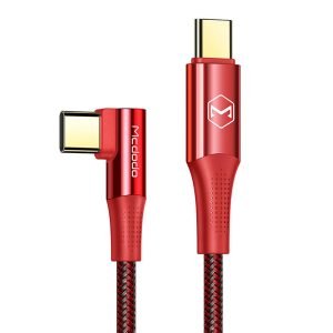 Câble USB-C vers USB-C Mcdodo CA-8321 100W 90 Degrés 1,2m - Rouge