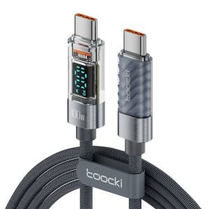 Câble de charge Toocki C-C, 1m, 100W - Gris