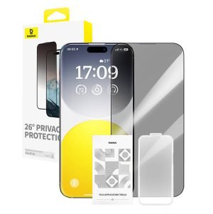 Verre Trempé de Protection pour la Confidentialité - Baseus Diamond - iPhone 15