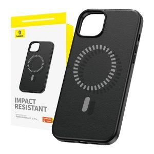 Coque magnétique pour iPhone 15 Pro - Baseus Fauxther Series - Noir