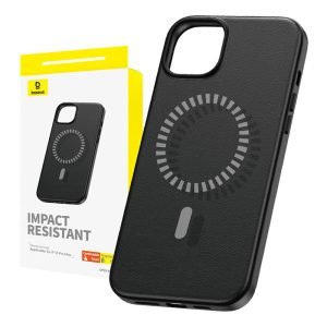 Coque magnétique pour iPhone 15 ProMax - Baseus Fauxther Series - Noir