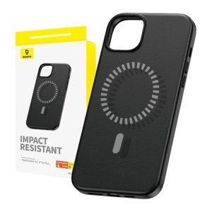 Coque magnétique pour iPhone 15 Plus - Baseus Fauxther Series - Noir