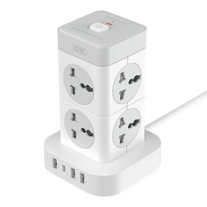 Multiprise XO WL21 - 8 prises CA, 3 ports USB-A, 1 port USB-C - Blanc