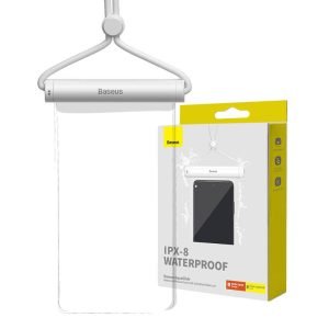 Étui de téléphone étanche Baseus AquaGlide avec verrou cylindrique - Blanc