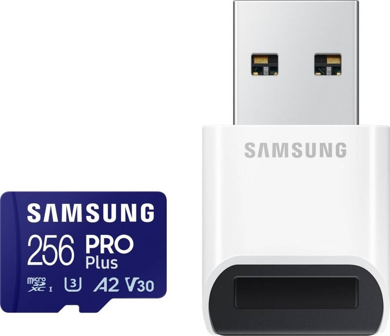 Carte mémoire Samsung PRO Plus micro SDXC 256 Go U3 A2 V30 (MB-MD256SB/WW)