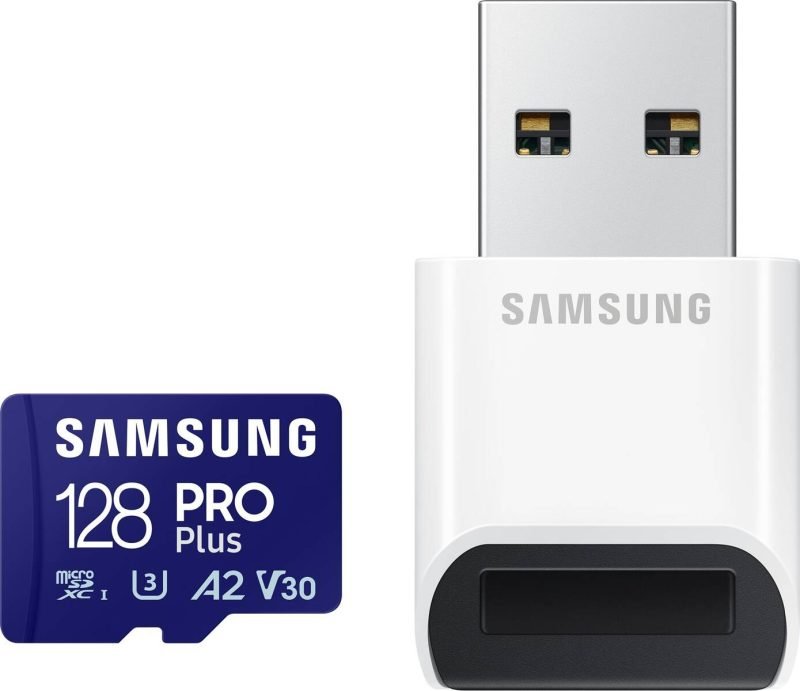 Carte mémoire Samsung PRO Plus micro SDXC 128 GB U3 A2 V30 (MB-MD128SB/WW)