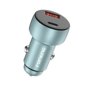 Chargeur de voiture Foneng C18 1xUSB-A et 1xUSB-C 2.4A, 48W - Gris
