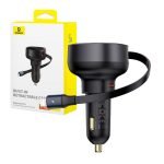 Chargeur de voiture Baseus Enjoyment Pro avec câble Lightning + USB-C, 55W - Noir