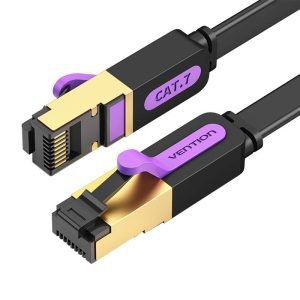 Câble réseau plat UTP CAT7 Vention ICABD RJ45 Ethernet 10Gbps 0.5m Noir