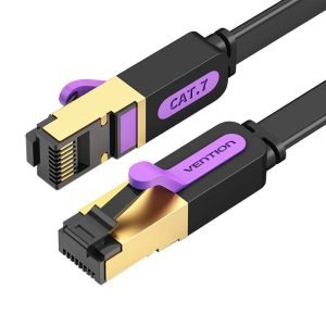 Câble réseau plat UTP CAT7 - Vention ICABF RJ45 Ethernet 10Gbps 1m - Noir