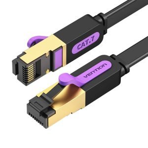 Câble réseau plat UTP CAT7 Vention ICABJ RJ45 Ethernet 10Gbps 5m Noir