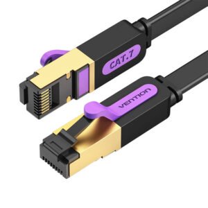 Câble réseau plat UTP CAT7 Vention ICABL RJ45 Ethernet 10Gbps 10m Noir