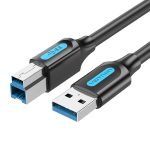 Câble USB 3.0 A vers B pour imprimante - Vention COOBF 2A 1m - Noir PVC