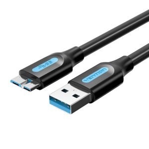 Câble USB 3.0 A vers Micro-B - Vention COPBD 2A 0.5m - Noir PVC