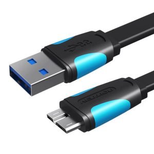 Câble USB 3.0 A vers Micro-B plat Vention VAS-A12-B100 1m - Noir