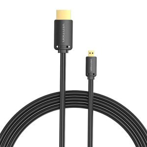 Câble HDMI-D Vers HDMI-A - Vention AGIBG 1,5m, 4K 60Hz - Noir