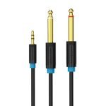 Câble Audio 3.5mm TRS vers 2x 6.35mm Vention BACBF 1m - Noir