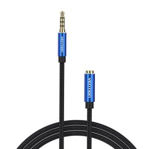 Câble Audio TRRS 3,5mm Mâle vers Femelle Vention BHCLF 1m Bleu