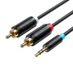 Adaptateur audio 3.5mm vers 2x RCA Mâle Vention BCLBK 8m Noir
