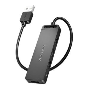 Hub USB 2.0 4 ports avec alimentation Vention CHMBB 0.15m - Noir