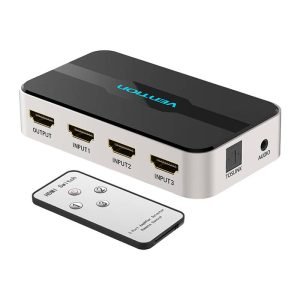Commutateur HDMI 3 en 1 Vention AFJH0 4K avec séparation audio - Gris