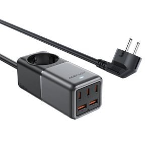 Multiprise de bureau Acefast Z2, GaN, 3xUSB-C, 2xUSB-A, 75W - Noir